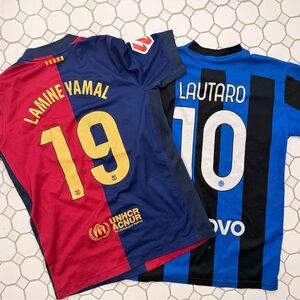 Youth Large Official Jersey Set (Boys)- Barca-Yamal and Inter Milan-Lautaro